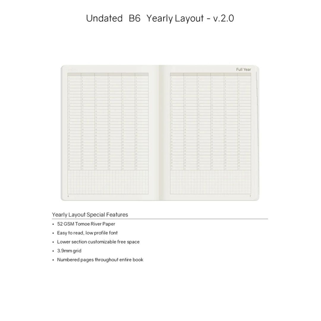 Wonderland222 - B6 Undated Weekly Planner V.2 - Moss (Tomoe River Paper)