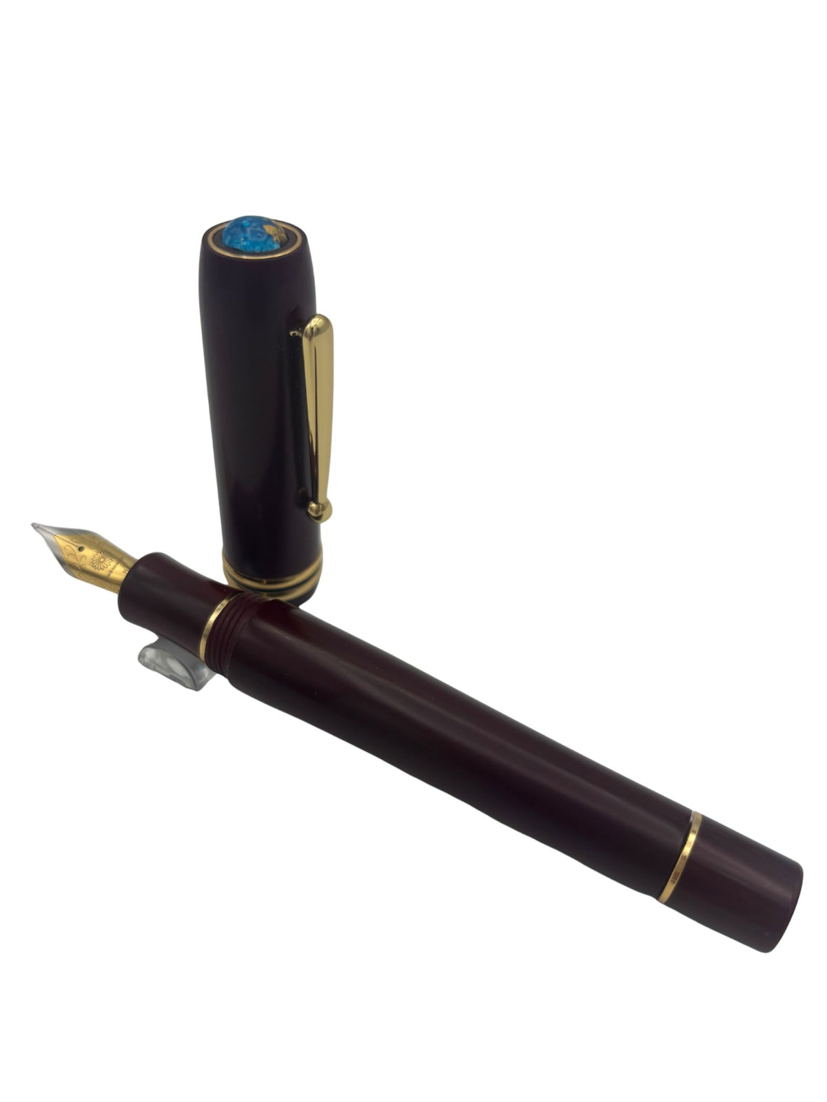 Wancher Seven Treasures Bakelite Maroon - Medium Steel Nib - Pre-Owned