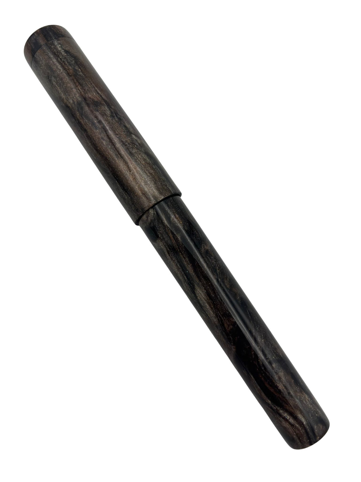 Hinze Pen Heimdall Black & Gold Swirl -Medium Steel Nib - Pre-Owned