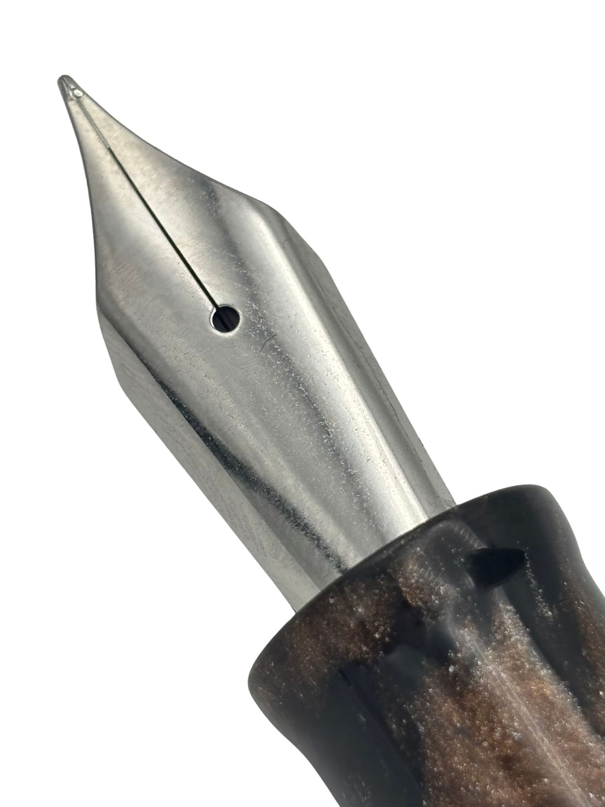 Hinze Pen Heimdall Black & Gold Swirl -Medium Steel Nib - Pre-Owned