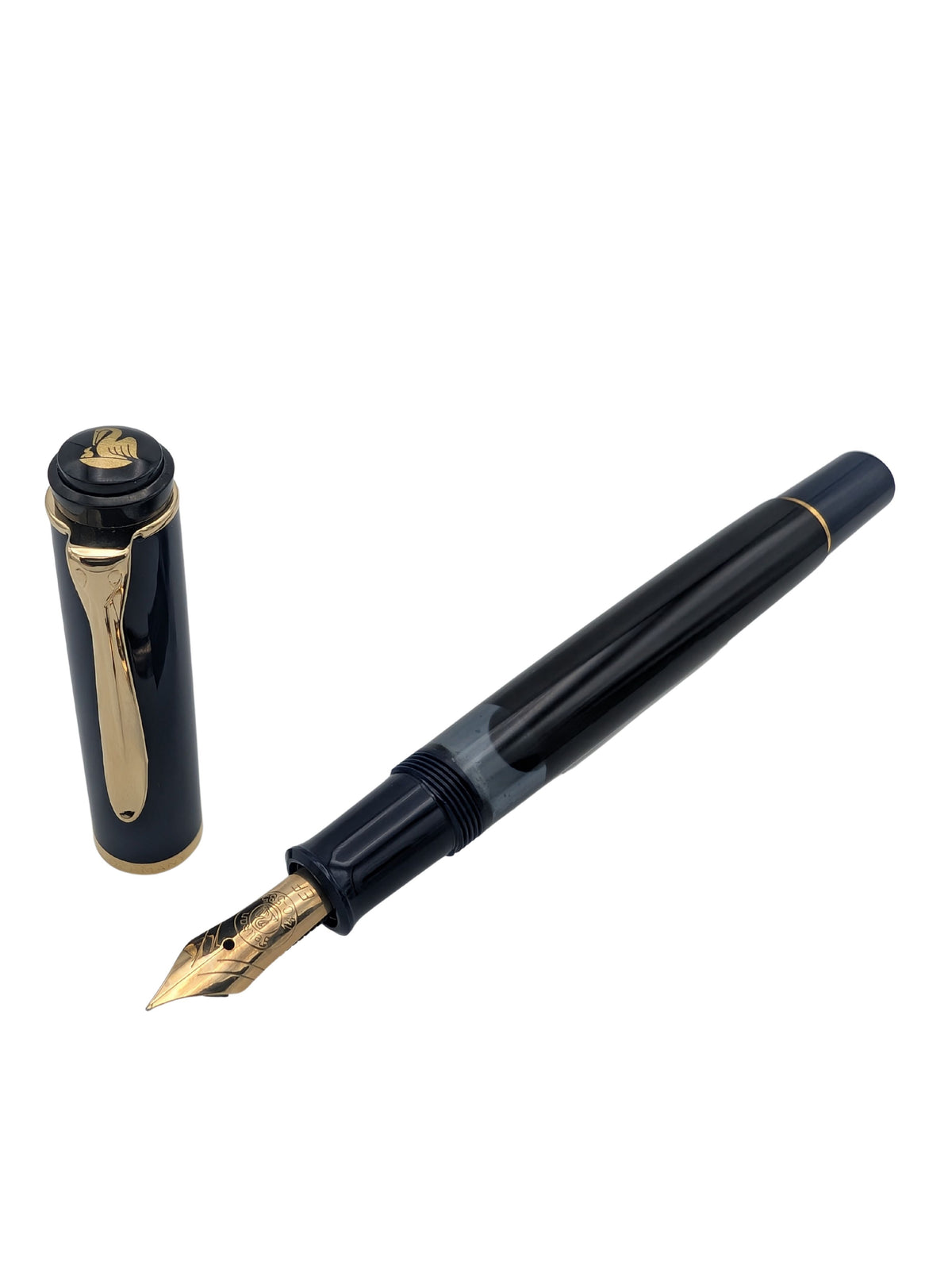 Pelikan M250 Black / Dark Blue - 14C Extra Fine Nib - Pre-Owned