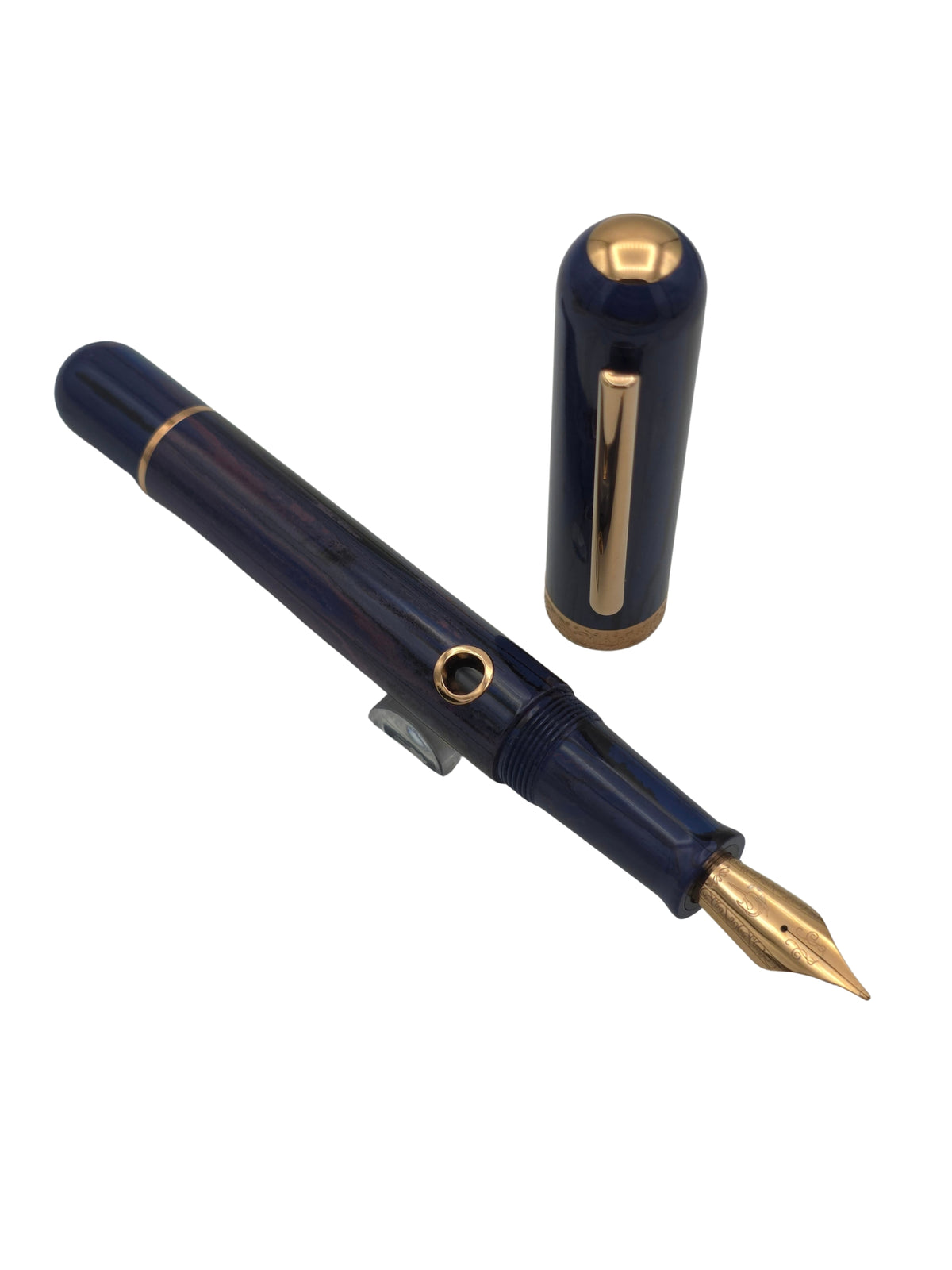 Nahvalur Nautilus Ebonite Blue & Purple - Medium Steel Nib - Pre-Owned