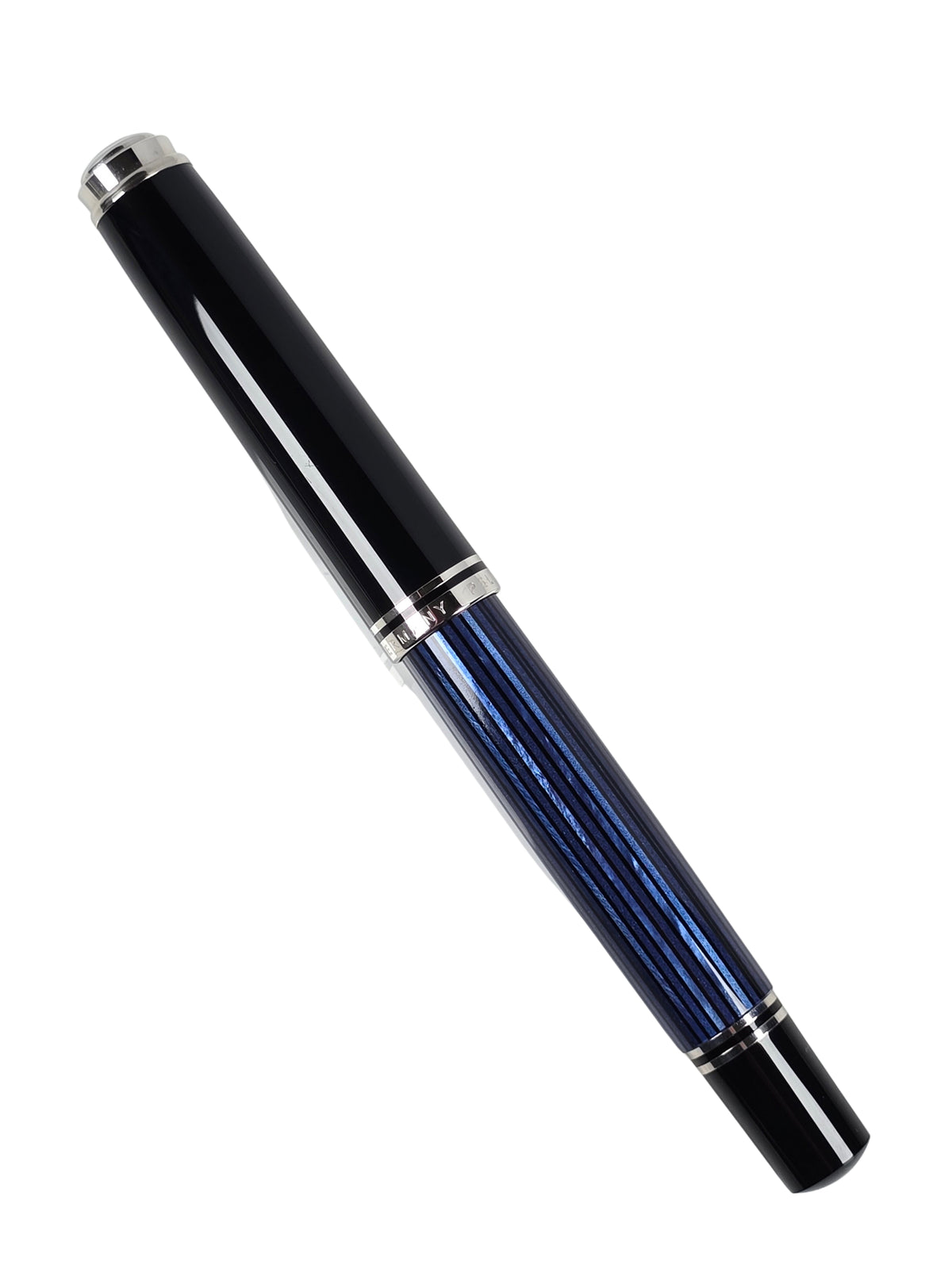 Pelikan M805 Blue Striated Opaque - 18C Medium Nib - Pre-Owned