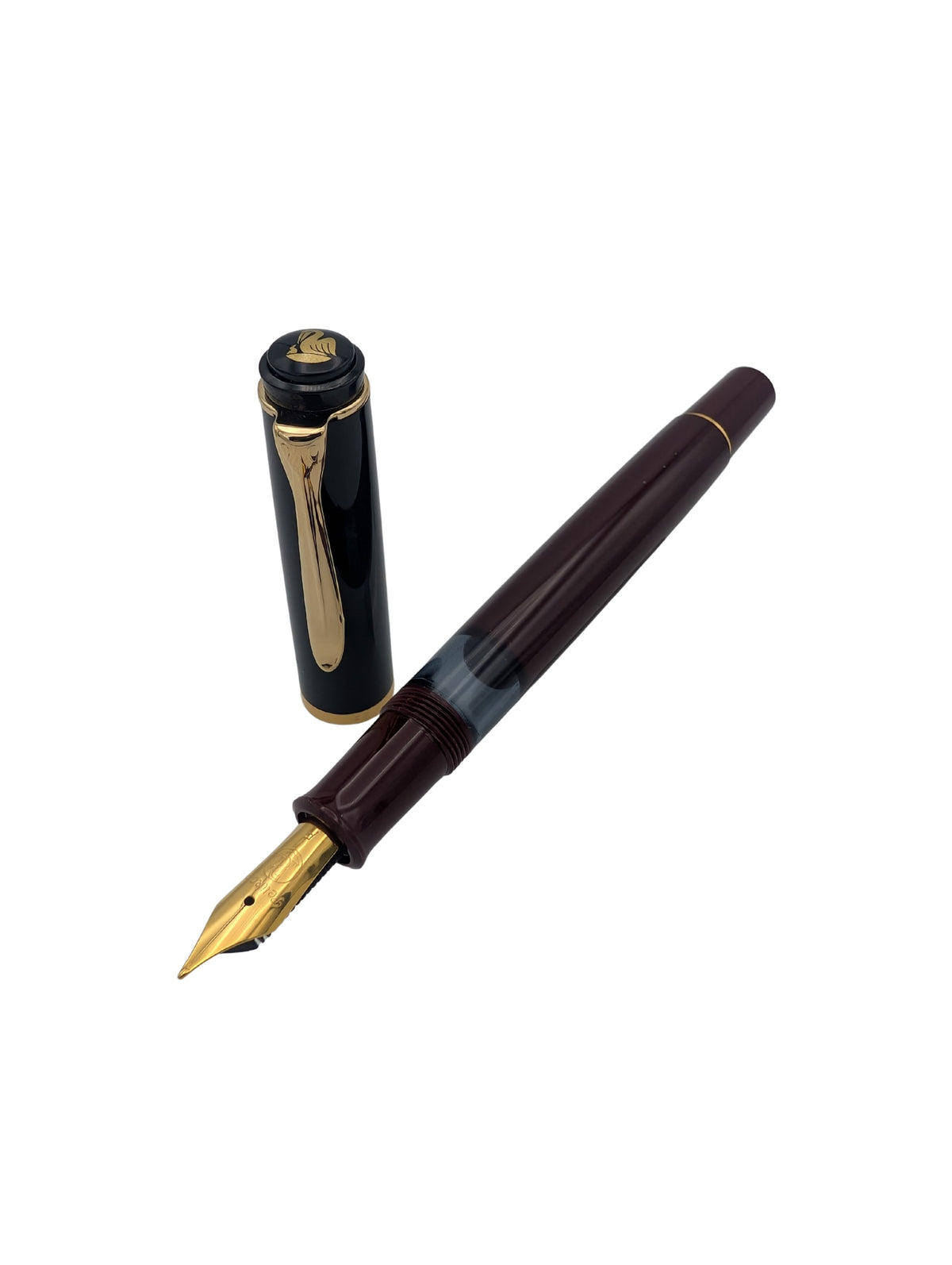 Pelikan M200 Black / Burgundy - Fine Nib - Pre-Owned