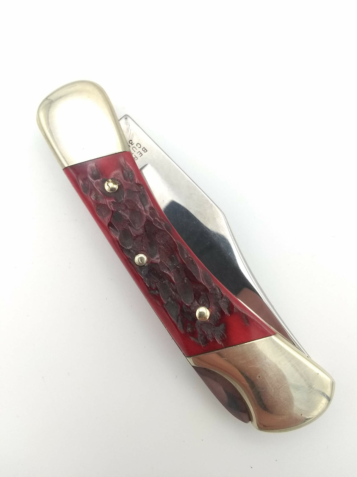 Bertram Cutlery Hen & Rooster Soligen 351-B5 Burgundy Bone Folding Knife - Pre-Owned