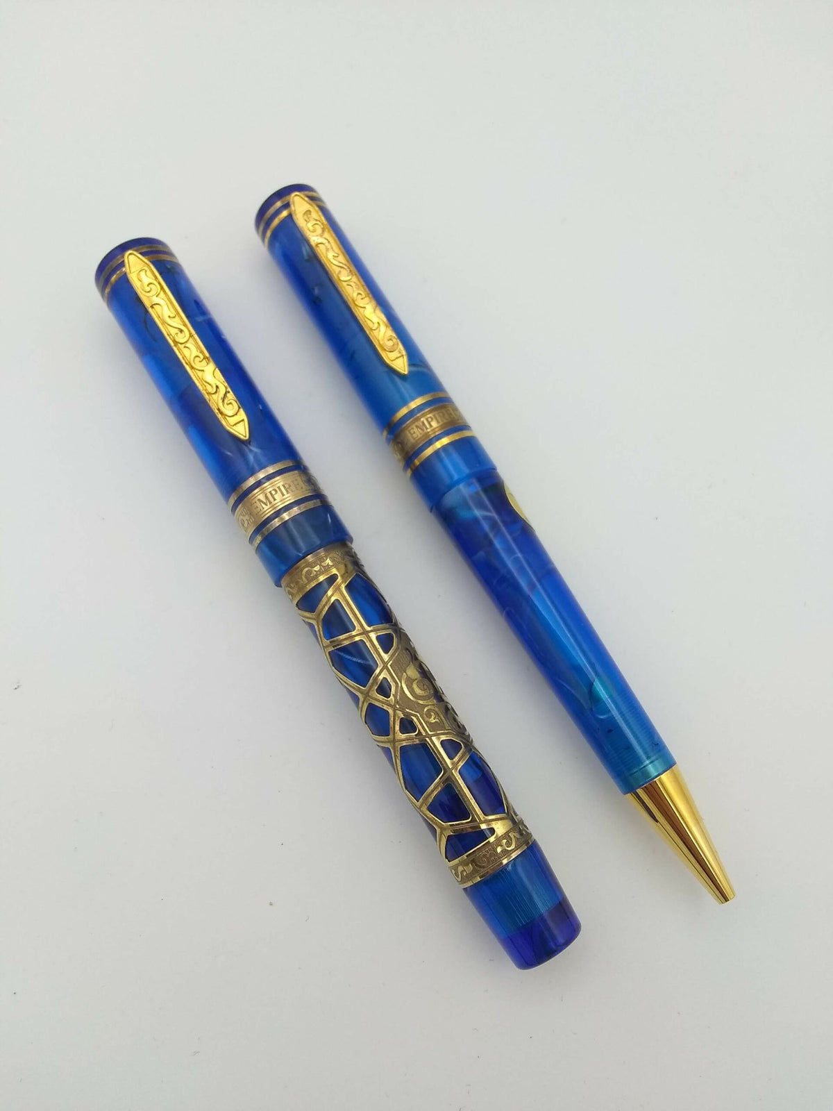 Visconti Empire Blue - 18k Medium & Ballpoint Set - Pre-Owned