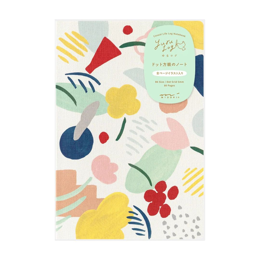 Midori Yuru Log Notebook - B6 - 5 mm Dot - Motif Textile