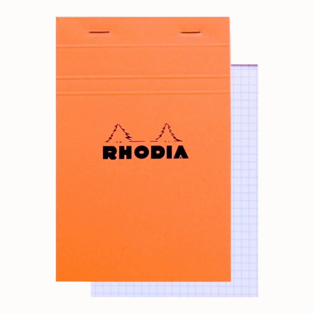 Rhodia No. 14 Staplebound 4.375 x 6.375 Graph Notepad in Orange