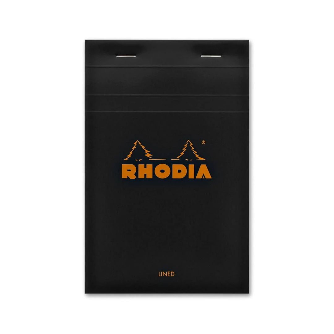 Rhodia No. 14 Staplebound 4.375 x 6.375 Lined Notepad in Black