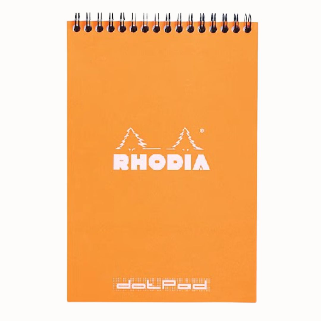 Rhodia Wirebound Dot Grid Notepad in Orange - 6 x 8.25