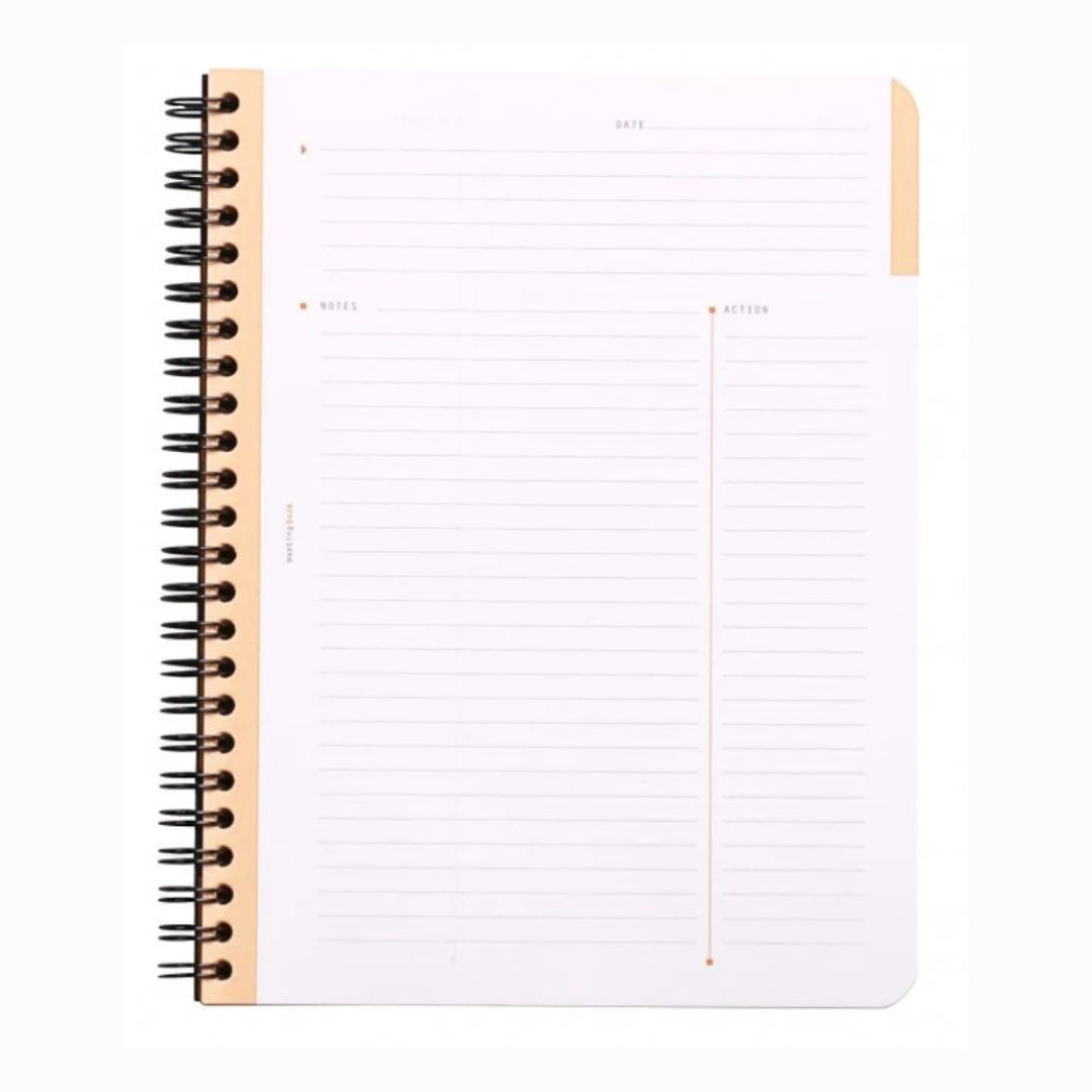 Rhodia Wiredbound Lined Meeting Book Notebook in Black - 6.5 x 8.25