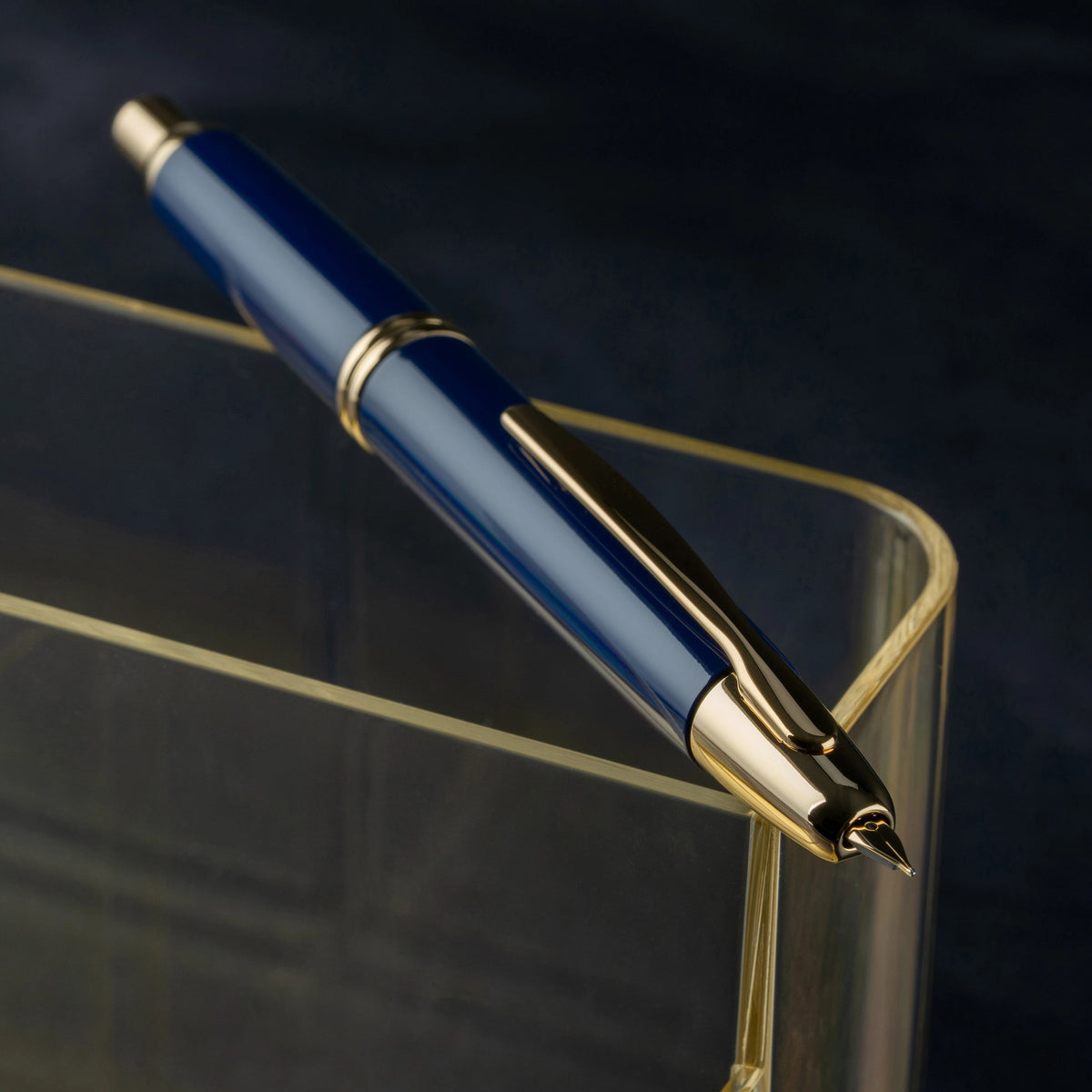 Pilot Vanishing Point Fountain Pen - Blue & Gold