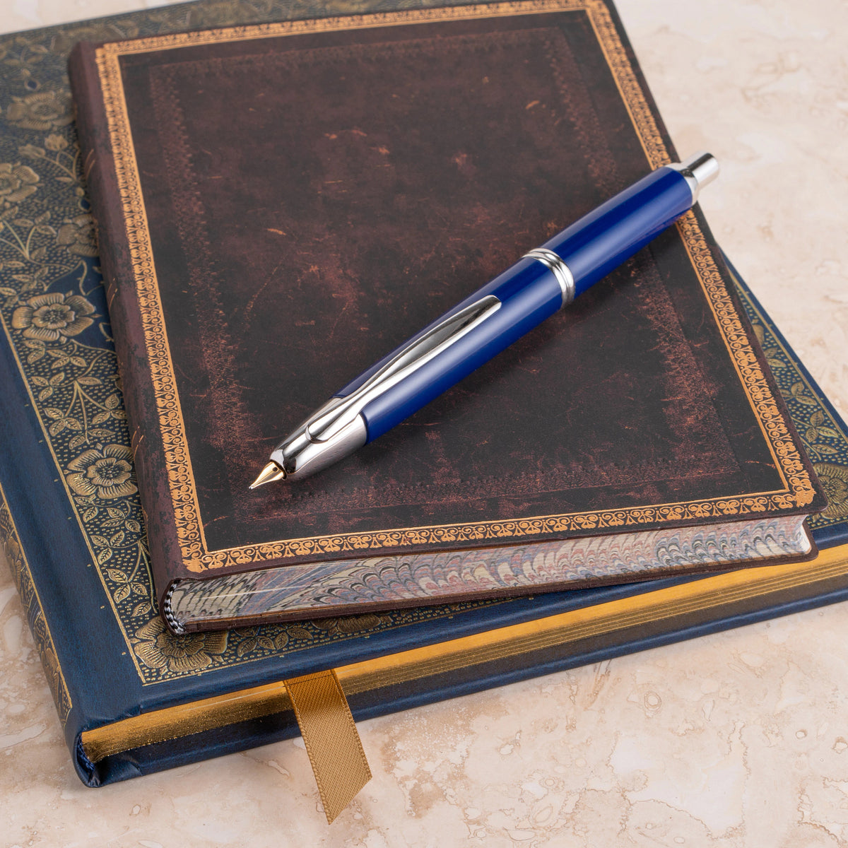 Pilot Vanishing Point Fountain Pen - Blue & Rhodium