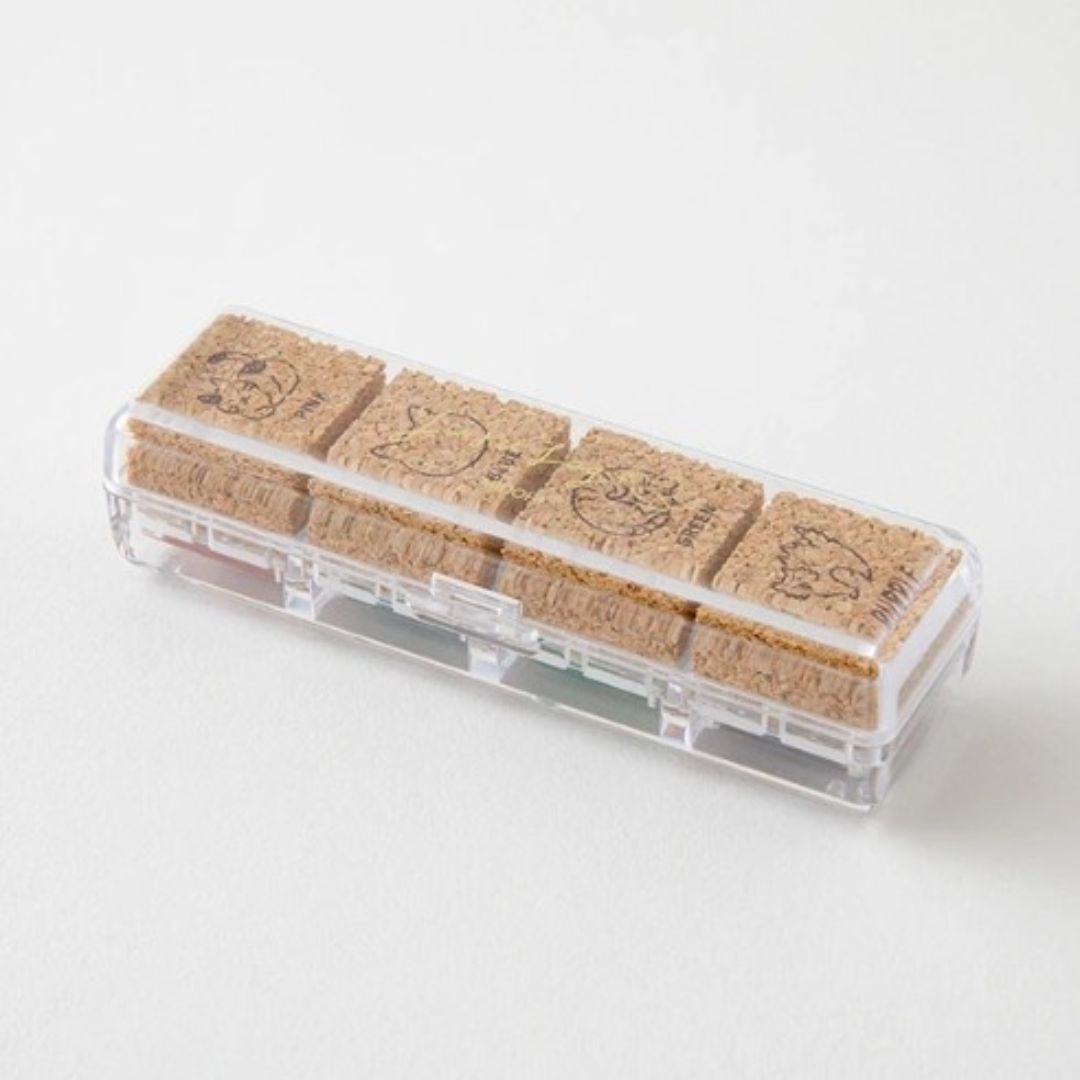 Midori Yuru Log Paintable Pre-inked Stamp Set