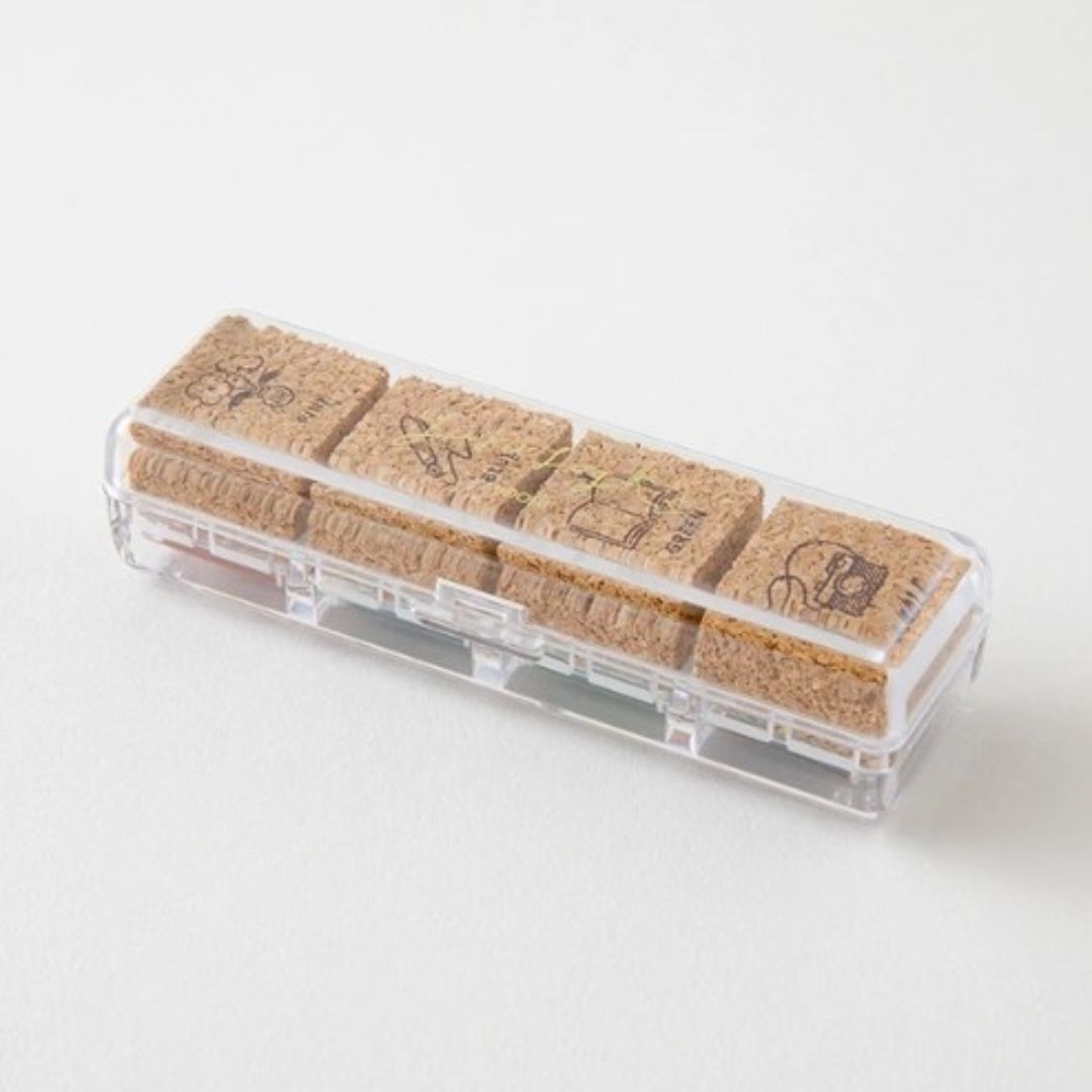 Midori Yuru Log Paintable Pre-inked Stamp Set