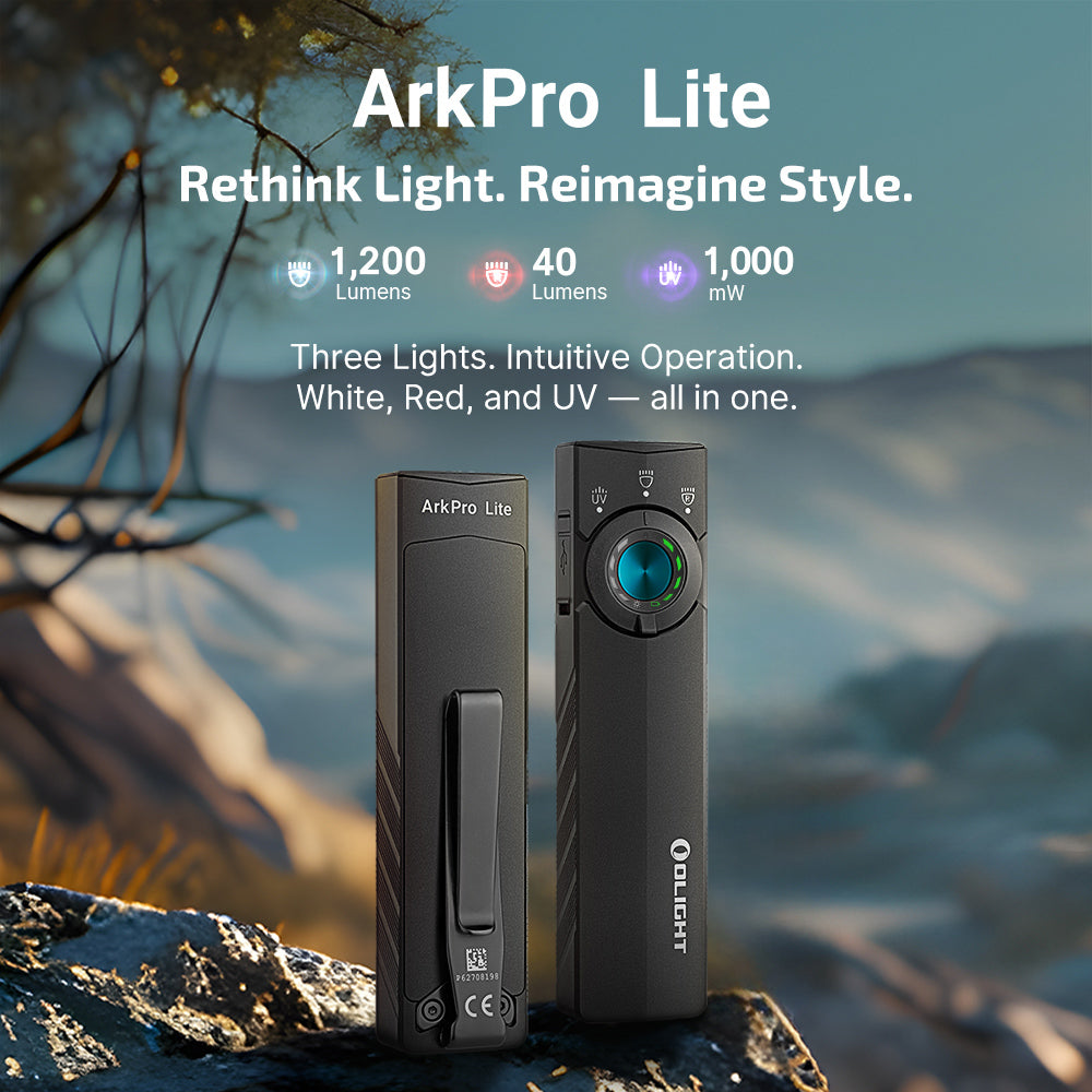 Olight ArkPro Lite - Flat Unibody EDC Flashlight with Multi-Light Sources