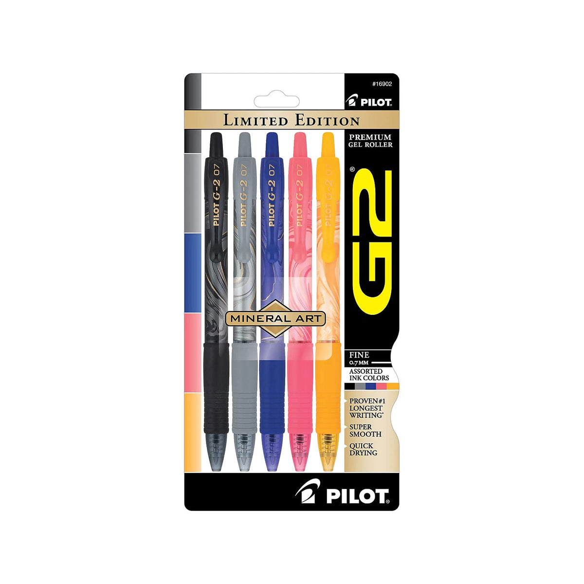 Pilot G2 Premium Gell Roller Mineral Art Collection 5-pack